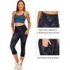 imageStelle Womens Capri Yoga Pants with Pockets Essential High Waisted Legging for WorkoutNyloncloud Dye Blue