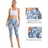 imageStelle Womens Capri Yoga Pants with Pockets Essential High Waisted Legging for WorkoutNylontide Dye White