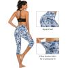 imageStelle Womens Capri Yoga Pants with Pockets Essential High Waisted Legging for WorkoutNylontide Dye White