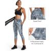 imageStelle Womens Capri Yoga Pants with Pockets Essential High Waisted Legging for WorkoutNylontie Dye Black