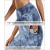 imageStelle Womens Capri Yoga Pants with Pockets Essential High Waisted Legging for WorkoutNylontie Dye Blue