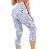 imageStelle Womens Capri Yoga Pants with Pockets Essential High Waisted Legging for WorkoutNylontie Dye Grey