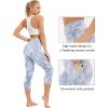 imageStelle Womens Capri Yoga Pants with Pockets Essential High Waisted Legging for WorkoutNylontie Dye Grey