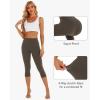 imageStelle Womens Capri Yoga Pants with Pockets Essential High Waisted Legging for WorkoutTea Brown