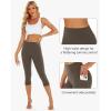 imageStelle Womens Capri Yoga Pants with Pockets Essential High Waisted Legging for WorkoutTea Brown