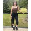 imageStelle Womens Yoga Pants with Pockets High Waisted Capri Leggings Tummy Control Workout Cycling PantsBlack
