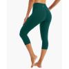 imageStelle Womens Yoga Pants with Pockets High Waisted Capri Leggings Tummy Control Workout Cycling PantsForest Green