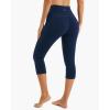 imageStelle Womens Yoga Pants with Pockets High Waisted Capri Leggings Tummy Control Workout Cycling PantsNavy