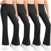 imageStelle Girls Flare Leggings High Waisted Yoga Pants Bootcut Dance Casual Pants Activewear Kids Bell BottomsBlackblackblackblack