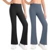 imageStelle Girls Flare Leggings High Waisted Yoga Pants Bootcut Dance Casual Pants Activewear Kids Bell BottomsBlackgrey Blue