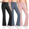 imageStelle Girls Flare Leggings High Waisted Yoga Pants Bootcut Dance Casual Pants Activewear Kids Bell BottomsBlackgrey Bluepink