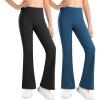 imageStelle Girls Flare Leggings High Waisted Yoga Pants Bootcut Dance Casual Pants Activewear Kids Bell BottomsBlackoceanic