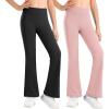 imageStelle Girls Flare Leggings High Waisted Yoga Pants Bootcut Dance Casual Pants Activewear Kids Bell BottomsBlackpink