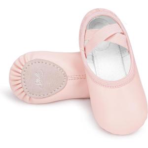 imageStelle Ballet Shoes for Girls Women PU Leather Dance Slippers Boys Ballerina Shoes for ToddlerLittle KidBig KidWomenBallet Pink