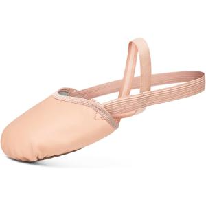 imageStelle Leather Half Soles Dance Shoes Womens Lyrical Pirouette Turners Dance Shoes for Turning GirlsBoysMenAdultBallet Pink