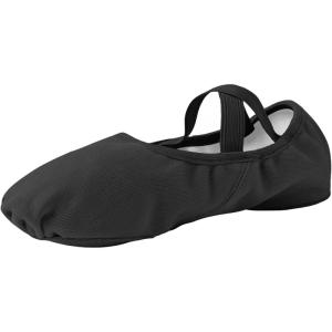 imageStelle Women Ballet Shoes Highly Stretch Canvas Adult Ballet Slippers Split Sole Yoga Dance Shoe for Girls BoysBlack