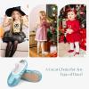 imageStelle Ballet Shoes for Girls Glitter  Metallic Faux Leather Ballet Slippers Dance Shoes for ToddlerLittleBig KidsBlue