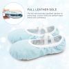 imageStelle Ballet Shoes for Girls Glitter  Metallic Faux Leather Ballet Slippers Dance Shoes for ToddlerLittleBig KidsBlue Glitter