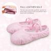 imageStelle Ballet Shoes for Girls Glitter  Metallic Faux Leather Ballet Slippers Dance Shoes for ToddlerLittleBig KidsDusty Pink