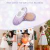 imageStelle Ballet Shoes for Girls Glitter  Metallic Faux Leather Ballet Slippers Dance Shoes for ToddlerLittleBig KidsPurple Glitter