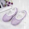 imageStelle Ballet Shoes for Girls Glitter  Metallic Faux Leather Ballet Slippers Dance Shoes for ToddlerLittleBig KidsPurple Glitter