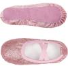 imageStelle Ballet Shoes for Girls Glitter  Metallic Faux Leather Ballet Slippers Dance Shoes for ToddlerLittleBig KidsRose Glitter