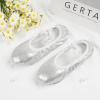 imageStelle Ballet Shoes for Girls Glitter  Metallic Faux Leather Ballet Slippers Dance Shoes for ToddlerLittleBig KidsSilver