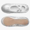 imageStelle Ballet Shoes for Girls Glitter  Metallic Faux Leather Ballet Slippers Dance Shoes for ToddlerLittleBig KidsSilver