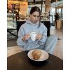 imageStelle Fleece Hoodies for Women Long Sleeve Sweatshirts Comfy Pullover Outfits Casual Tops with PocketsLight Grey