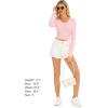 imageStelle Henley Shirts for Women Long Sleeve Crop Top Ribbed Knit Button Slim Fitted Tops Casual Basic BlouseCherry Blossom