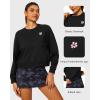 imageStelle Women Cropped Sweatshirts Cotton Crewneck Pullover Long Sleeve Crop Tops Sweat Shirts Casual Fall OutfitsBlack