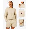 imageStelle Women Cropped Sweatshirts Cotton Crewneck Pullover Long Sleeve Crop Tops Sweat Shirts Casual Fall OutfitsLimestone