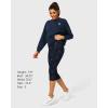 imageStelle Women Cropped Sweatshirts Cotton Crewneck Pullover Long Sleeve Crop Tops Sweat Shirts Casual Fall OutfitsNavy