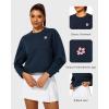 imageStelle Women Cropped Sweatshirts Cotton Crewneck Pullover Long Sleeve Crop Tops Sweat Shirts Casual Fall OutfitsNavy
