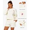 imageStelle Women Cropped Sweatshirts Cotton Crewneck Pullover Long Sleeve Crop Tops Sweat Shirts Casual Fall OutfitsOffwhite