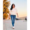 imageStelle Women Cropped Sweatshirts Cotton Crewneck Pullover Long Sleeve Crop Tops Sweat Shirts Casual Fall OutfitsOffwhite