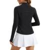 imageStelle Womens Zip Up Jackets Lightweight Athletic Running Jacket Workout Slim Fit Yoga Track Clothes with Thumb HolesBlack