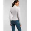 imageStelle Womens Zip Up Jackets Lightweight Athletic Running Jacket Workout Slim Fit Yoga Track Clothes with Thumb HolesChalk