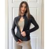 imageStelle Womens Zip Up Jackets Lightweight Athletic Running Jacket Workout Slim Fit Yoga Track Clothes with Thumb HolesCharcoal