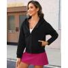 imageStelle Zip Up Hoodies for Women Fleece Jackets Long Sleeve Hooded Sweatshirts with Pockets Casual CoatBlack