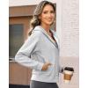 imageStelle Zip Up Hoodies for Women Fleece Jackets Long Sleeve Hooded Sweatshirts with Pockets Casual CoatLight Grey