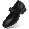 imageStelle Tap Shoes for Girls Toddler Boys PU Leather Dance ShoesToddlerLittle KidBig KidBlack Matte
