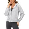 imageStelle Zip Up Hoodies for Women Fleece Jackets Long Sleeve Hooded Sweatshirts with Pockets Casual CoatLight Grey