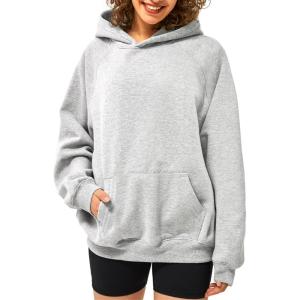 imageStelle Fleece Hoodies for Women Long Sleeve Sweatshirts Comfy Pullover Outfits Casual Tops with PocketsLight Grey