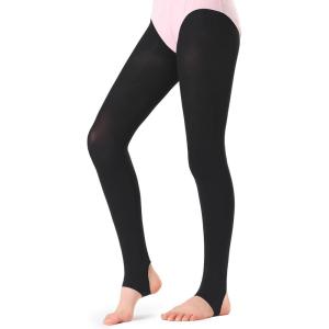 imageStelle Girls Women Stirrup Tights Ultra Soft Dance Tights for Ballet Gymnastics School ToddlerLittle KidBig KidWomenBlack