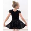 imageStelle Ballet Leotards for Girls Dance Leotard with Skirt Toddler Pink Ballet Outfit Ruffle Sleeve Kids Dance Dress1blackshiny Skirt