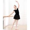 imageStelle Ballet Leotards for Girls Dance Leotard with Skirt Toddler Pink Ballet Outfit Ruffle Sleeve Kids Dance Dress1blackshiny Skirt