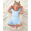 imageStelle Ballet Leotards for Girls Dance Leotard with Skirt Toddler Pink Ballet Outfit Ruffle Sleeve Kids Dance Dress1blueshiny Skirt