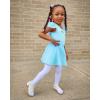 imageStelle Ballet Leotards for Girls Dance Leotard with Skirt Toddler Pink Ballet Outfit Ruffle Sleeve Kids Dance Dress1pool Blueshiny Skirt