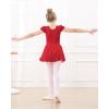 imageStelle Ballet Leotards for Girls Dance Leotard with Skirt Toddler Pink Ballet Outfit Ruffle Sleeve Kids Dance Dress1redshiny Skirt